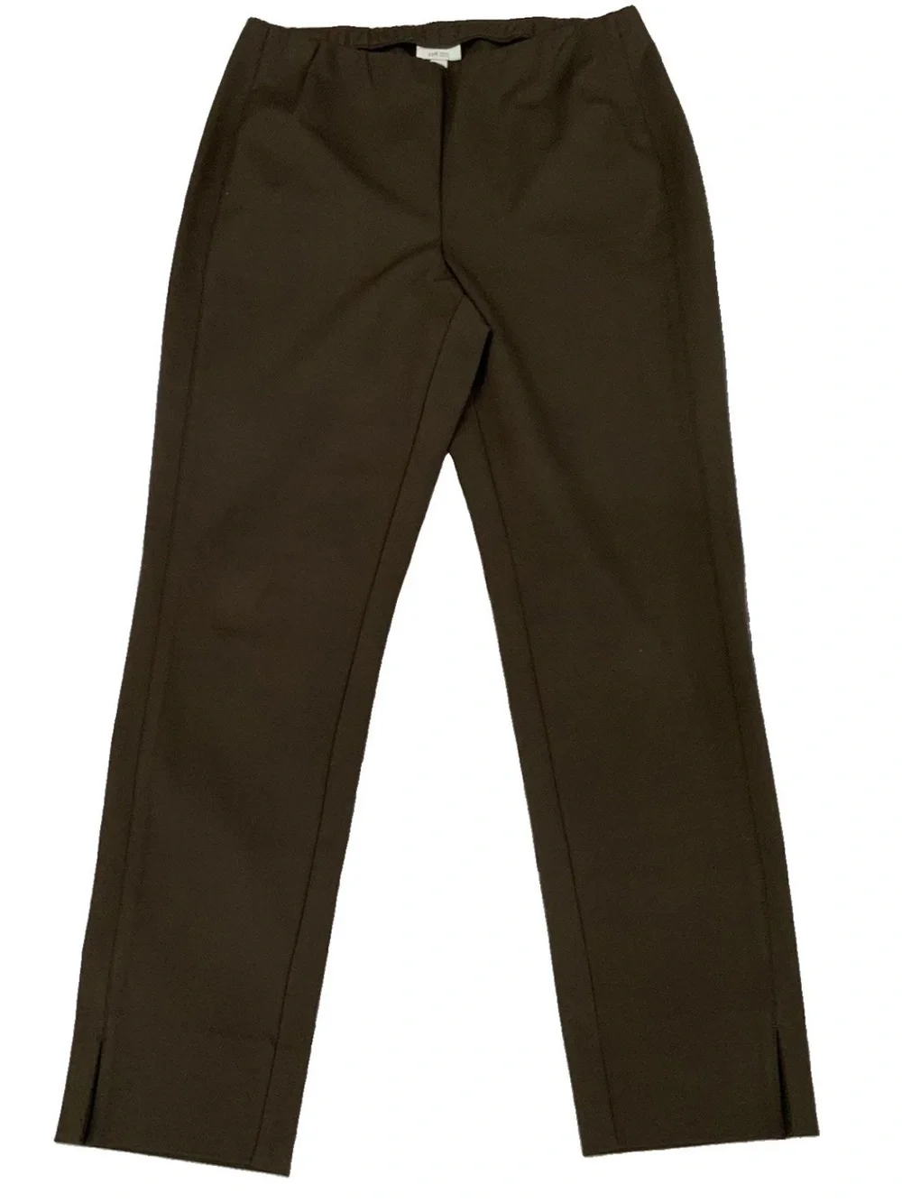 J. Jill Ponte Slim Leg Elastic Waist Pull On Pants Brown Size M Stretch New